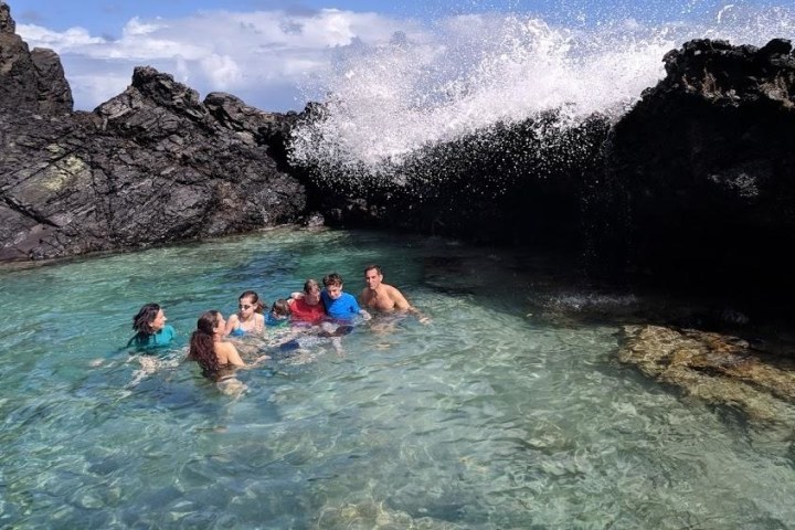 group in the water